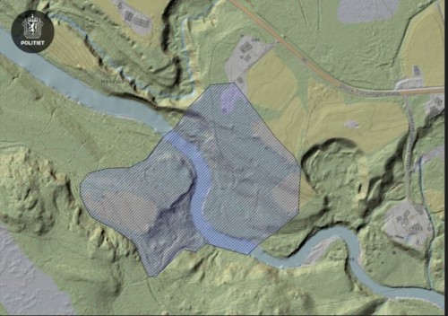 !Kartutsnitt, publisert av Finnmark politidistrikt.